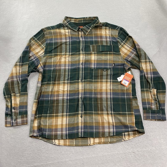 Bass Outdoor Shirt Mens 2XL Green Red Button Up Flannel Plaid Stretch Lot Of 2 - Picture 8 of 15